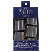 Wholesale - 12pc OIL RUBBED BRONZE METAL SHOWER CURTAIN HOOKS, UPC: 769898264122